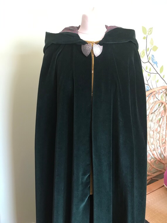 Vintage Forest Green Velveteen Priestess Floor Len
