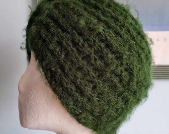 Vintage Chunky Woolen Turban Hat/Large Slouchy Hat Shabby Chic Unisex