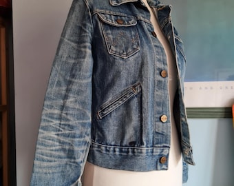 Vtg 70s Wrangler 74126NV No-fault Denims 14oz Trucker Jean