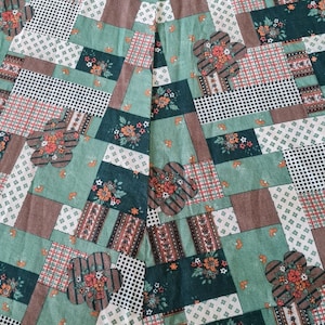 Vintage 70s Patchwork Cotton Maxi Skirt: Child's Cottagecore Style