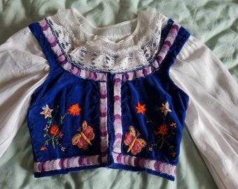 Child&#39;s Vintage Folk Blouse 26 ins Chest XXS
