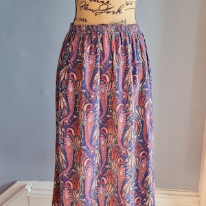 Vintage 70s/80s Laura Ashley Paisley Cosy Cotton/Wool Blend Skirt Made in Great Britain M 30-32 ins W