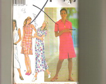 Pullover dress pattern with a collar in 4 variations