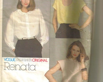 Blouse ,sleeve,sleeveless buttons on front Pattern by  Designer Renalta