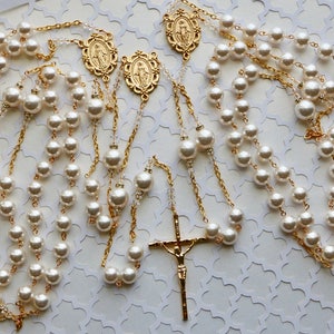 Lazo de boda con perlas de cristal Swarovski en dorado