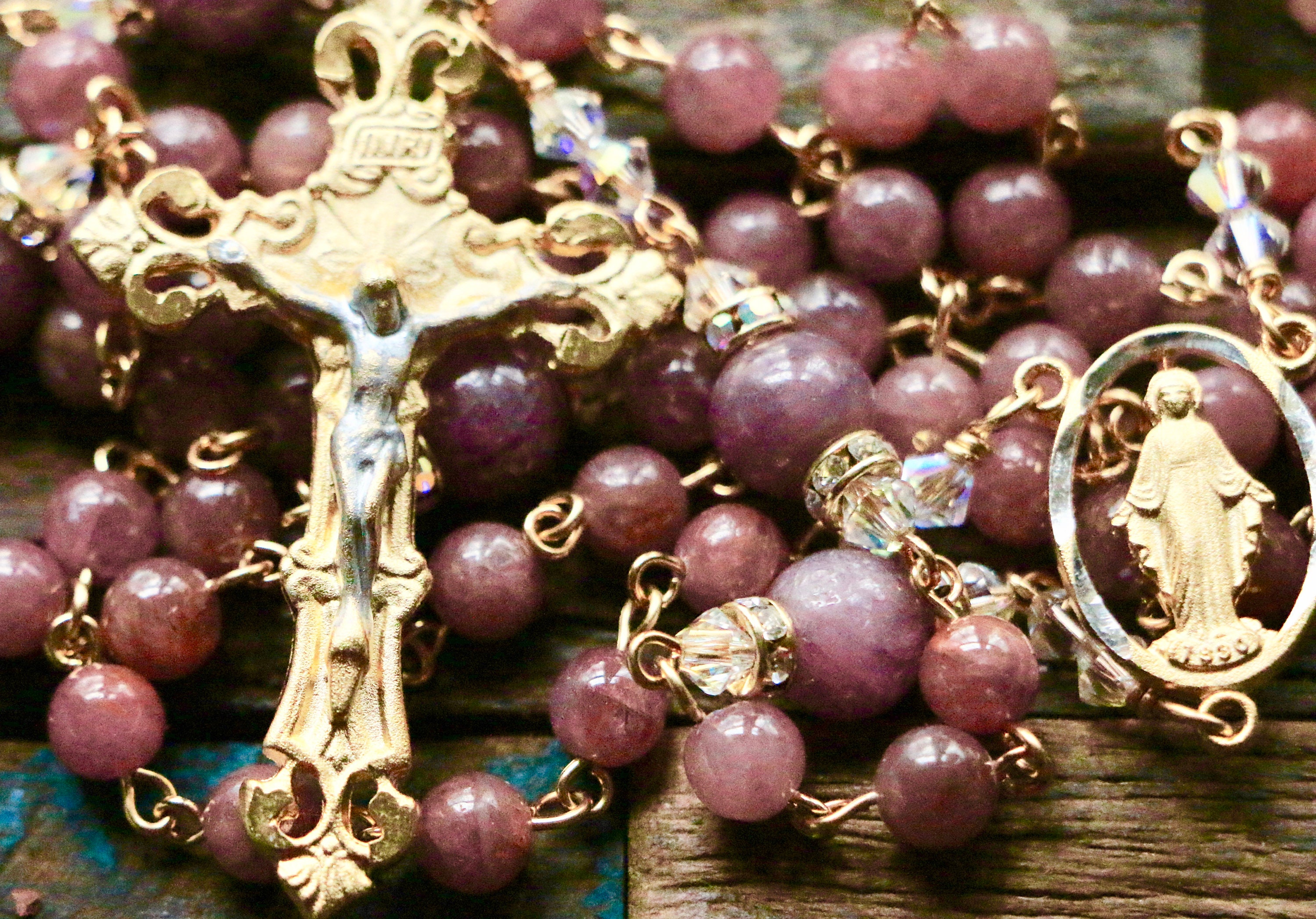 Catholic Rosary in Ruby Grade AAA Genuine Natural Gemstone