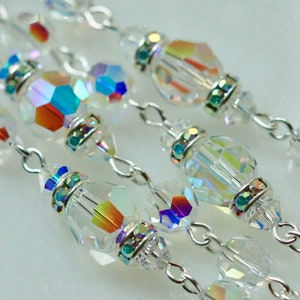 Catholic Swarovski AB Crystal Rosary Beads image 10