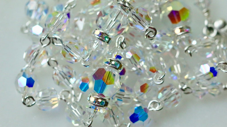 Catholic Swarovski AB Crystal Rosary Beads image 4