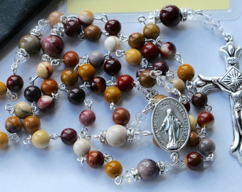 Catholic Moukaite Jasper Rosary