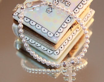 Swarovski Pearl Baby Baptism Bracelet