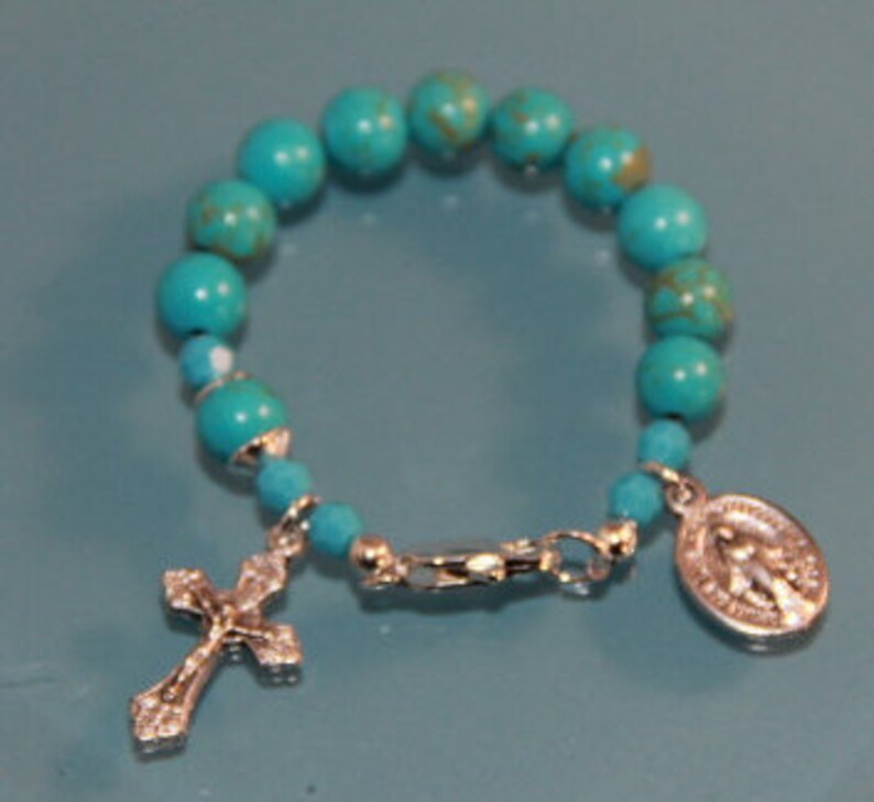 Catholic One Decade Rosary Baptism Bracelet for Boys Etsy