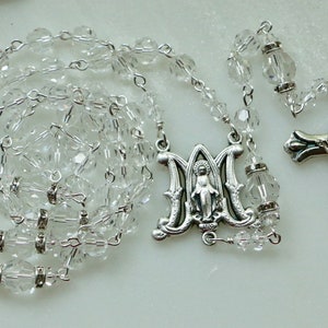 Catholic Swarovski Clear Crystal Rosary Beads image 9