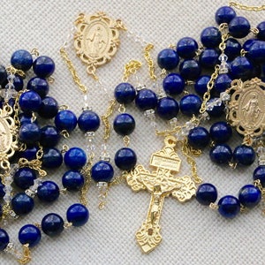 Blue Lapis Wedding Lasso in Gold
