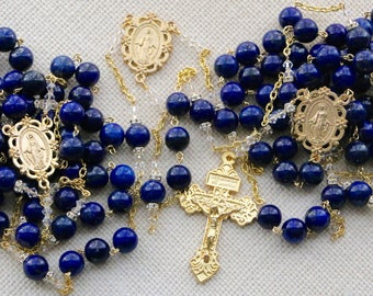 Blue Lapis Wedding Lasso in Gold