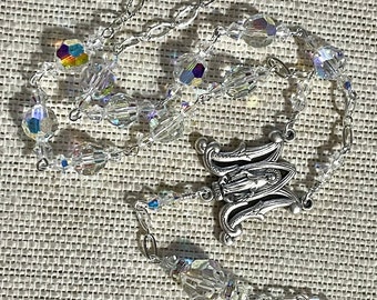 Custom Swarovski AB auto rosary