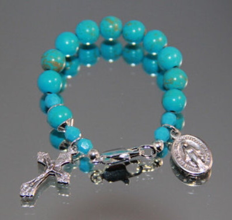 Catholic One Decade Rosary Baptism Bracelet for Boys Etsy