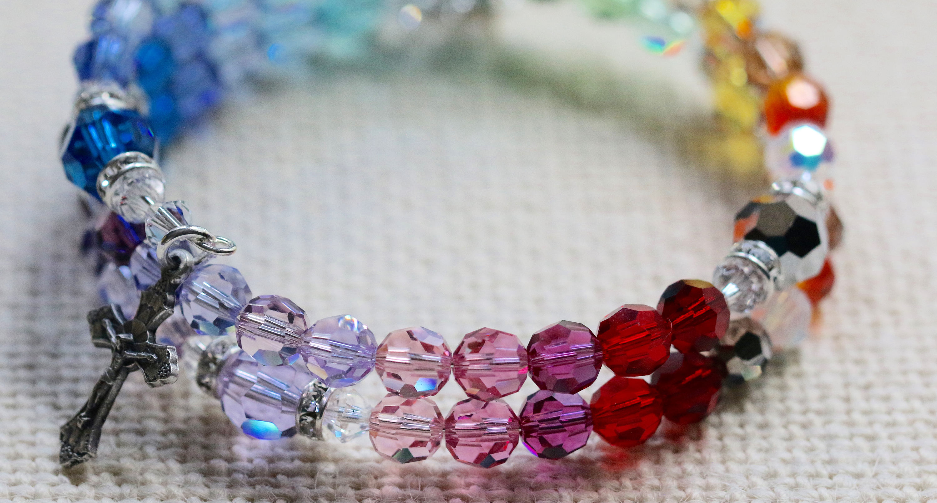 Swarovski Rainbow Crystal Wrap Rosary Bracelet