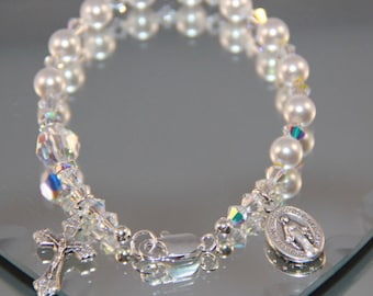 Swarovski One Decade Rosary Bracelet in Silver