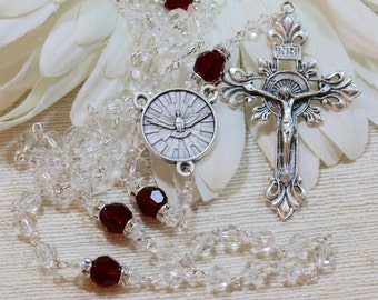 Catholic Swarovski Confirmation Rosary