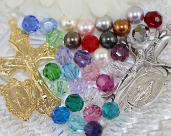 Custom LARGE BEAD Swarovski CRYSTAL Rosary of Your Design!