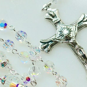 Catholic Swarovski AB Crystal Rosary Beads image 7