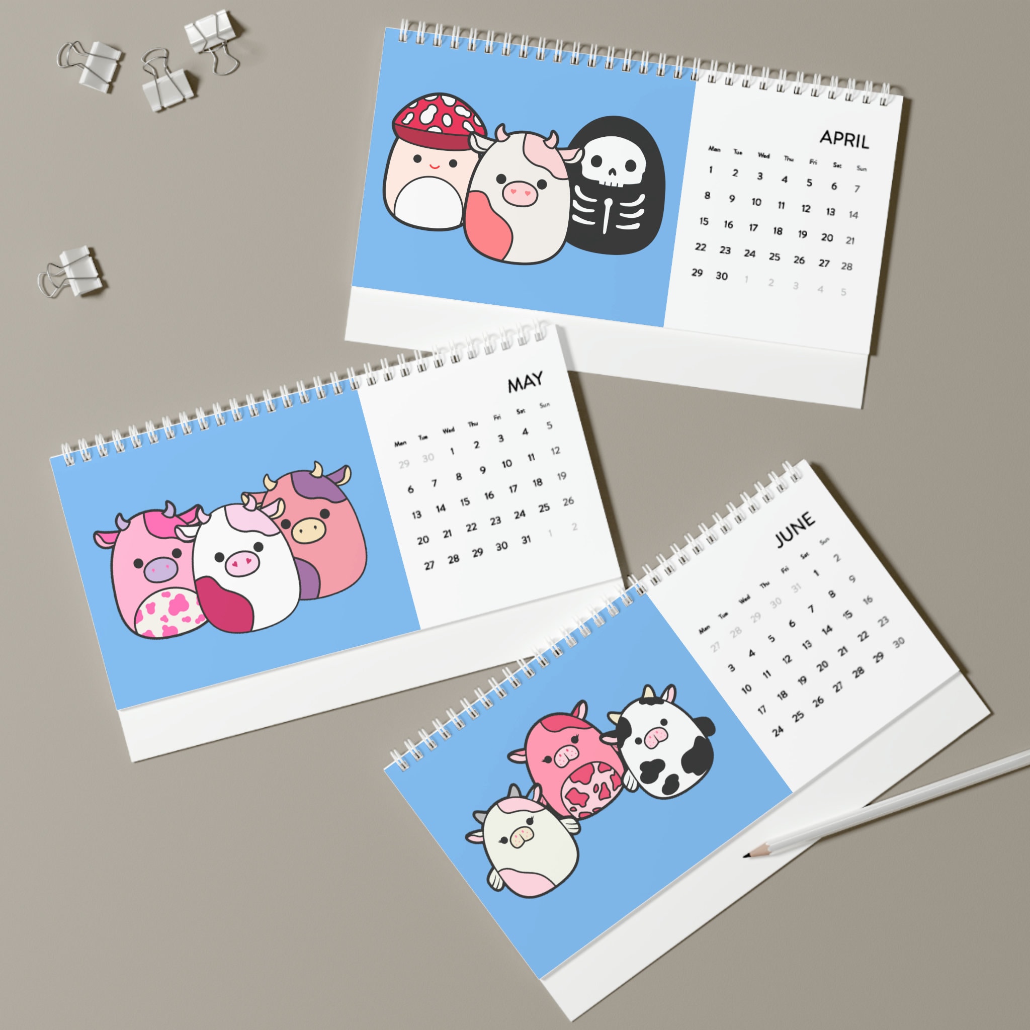 Squishmallow Calendar 2024 Squish Office Decor Etsy Australia