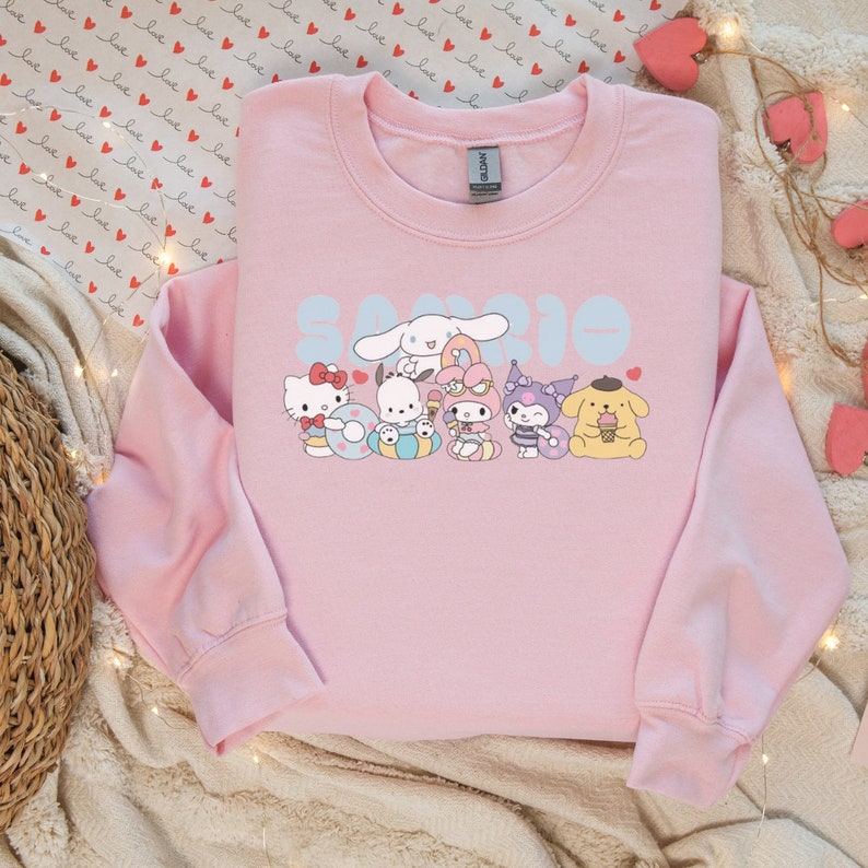 Sanrio and Friends Sweater, Hello Kitty Sweatshirt, Cute Kawaii Pastel ...