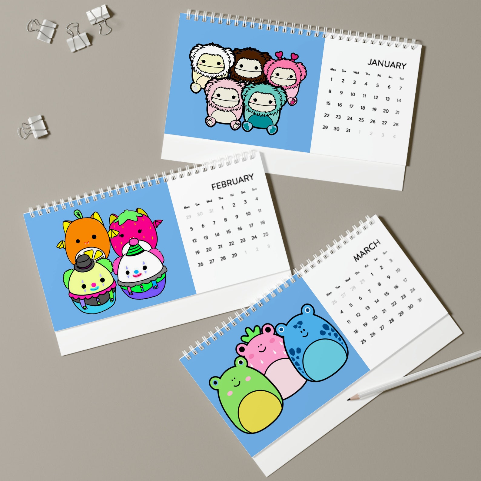 Squishmallow Calendar 2024, Squish Office Decor Etsy