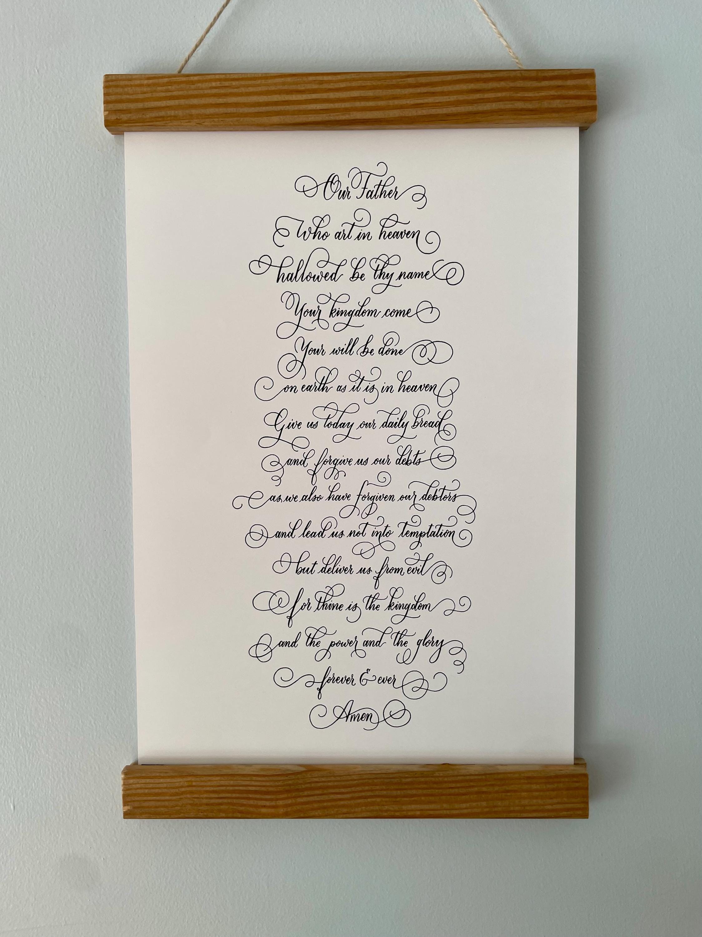Lords Prayer Hand Lettered in Calligraphy - Etsy