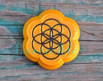 Golden box with flower of life for a pendant