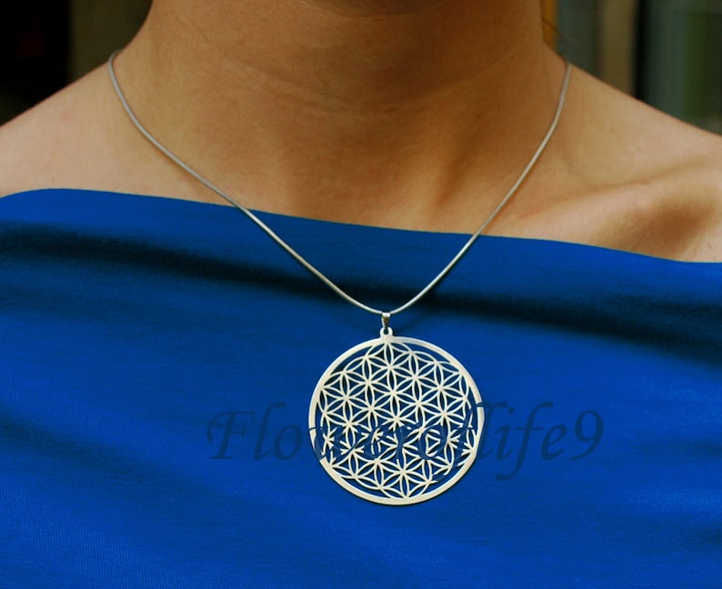 Flower of life pendant 1 3/4 Stainless Steel image 2