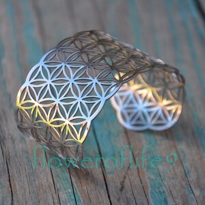Flower of life bracelet solid VI - Stainless Steel