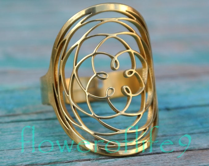 Rose of Venus Ring Stainless Steel, Tin gold Color Coating Etsy