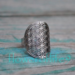 Flower of life ring - Saqqara - Stainless Steel