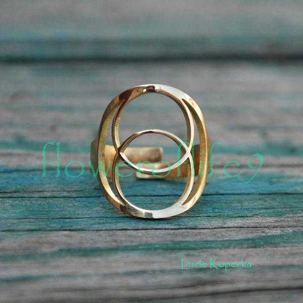 Vesica Pisces II ring - Brass