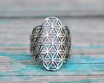 Flower of life IV ring - Stainless Steel