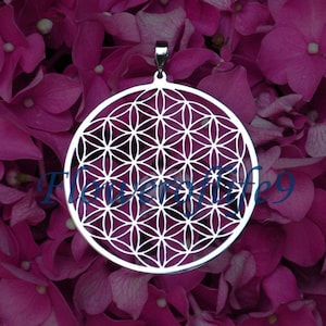 Flower of life pendant 1 3/4 Stainless Steel image 1