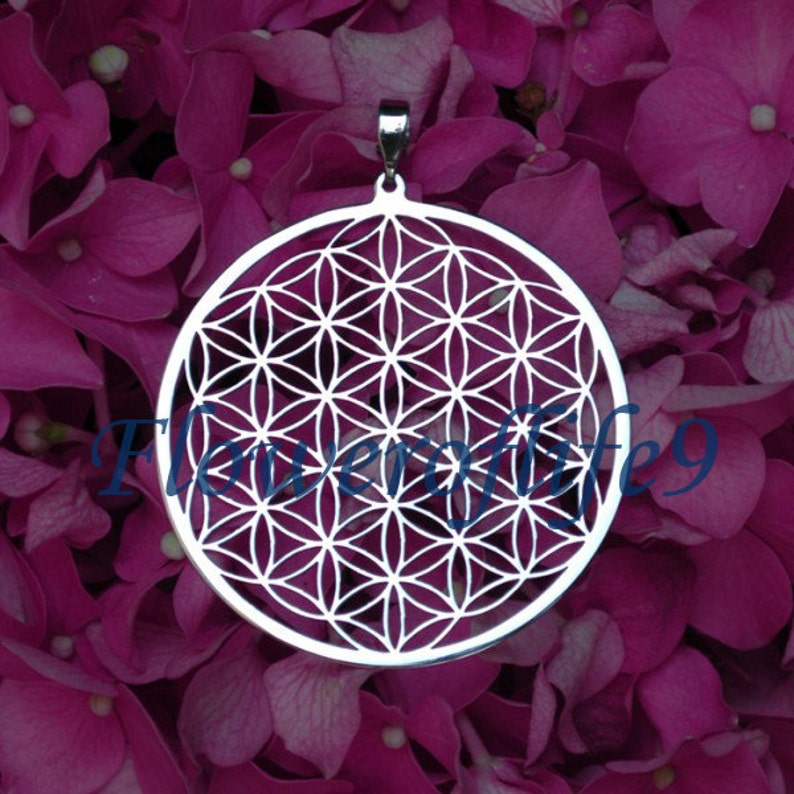 Flower of life pendant 1 3/4 Stainless Steel image 1