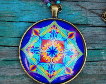The Spiritual Heart mandala pendant