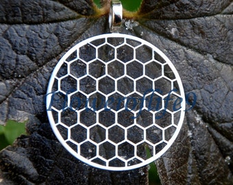 Honeycomb pendant (25,4 mm) - Stainless Steel