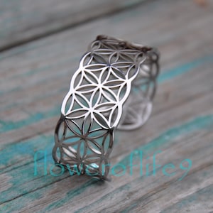 Flower of life bracelet solid III - Stainless Steel