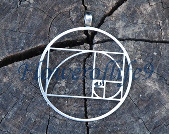 Fibonacci Golden ratio pendant - Stainless Steel