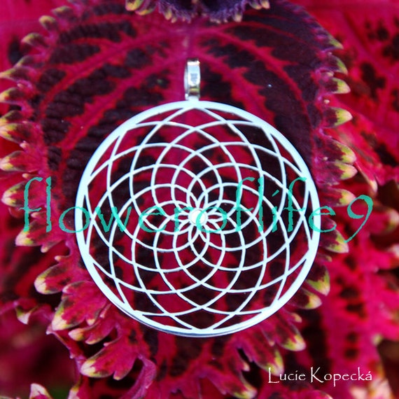 Sun flower pendant II with neodymium magnet (1 3/8 inch) - Stainless Steel