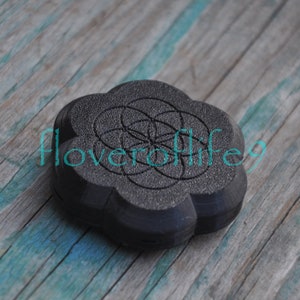 Black box with flower of life for a pendant