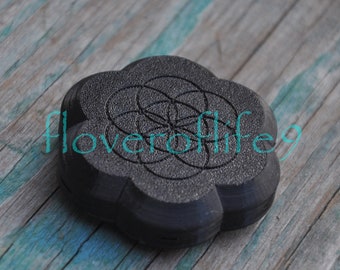 Black box with flower of life for a pendant