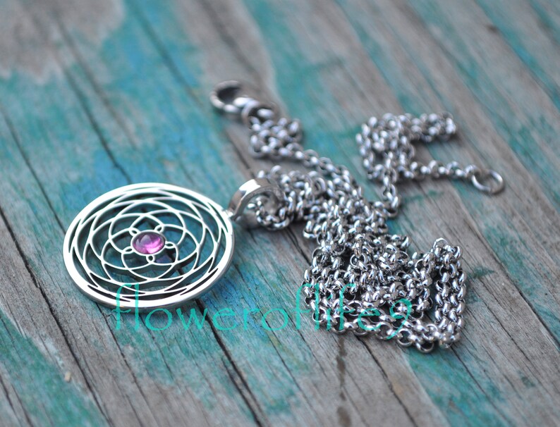 Rose of Venus with tourmaline pendant 19mm 3/4 Etsy