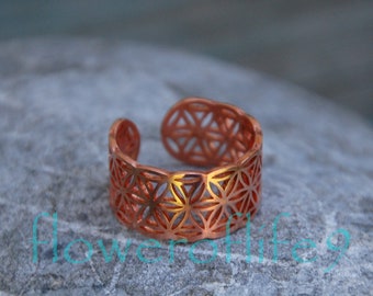 Flower of life ring III - Copper