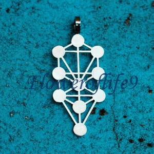 Sephirot (Kaballah Tree of life) - pendant (1 1/2 x 5/8 inch) - Stainless Steel