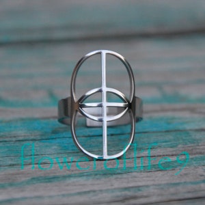 Anillo Vesica Piscis III - Acero inoxidable