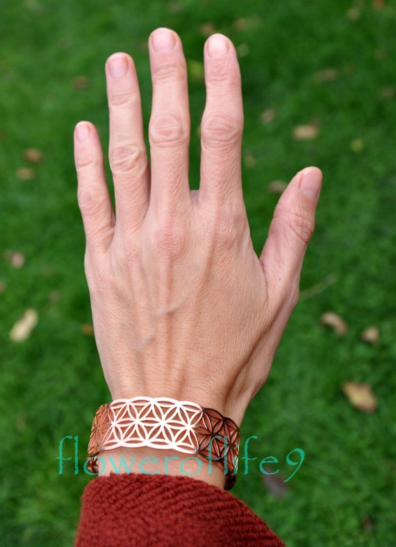 Flower of Life Bracelet Solid III Copper Etsy